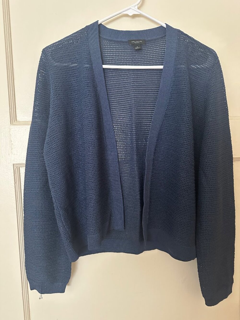 Ann Taylor Factory Open Cardigan Blue Medium M